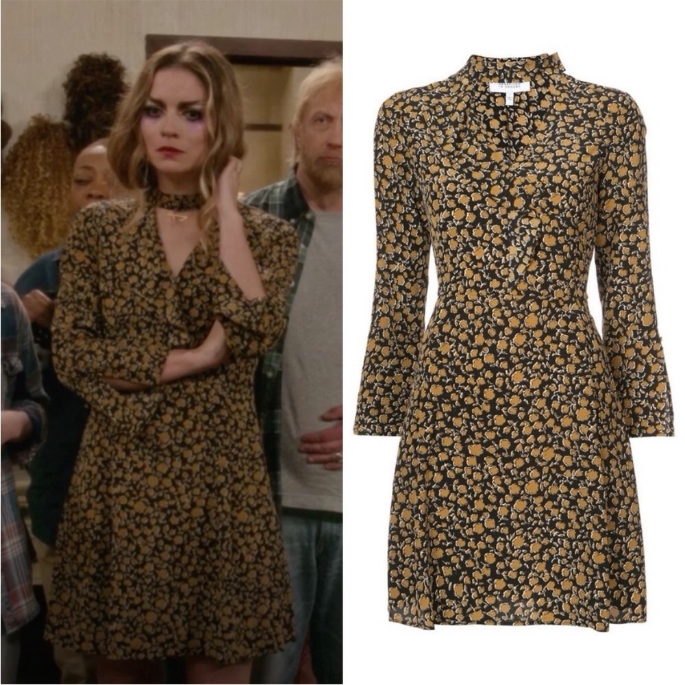 Derek Lam 10 Crosby Alexis Rose Schitts Creek Silk Floral Mini Shift Dress